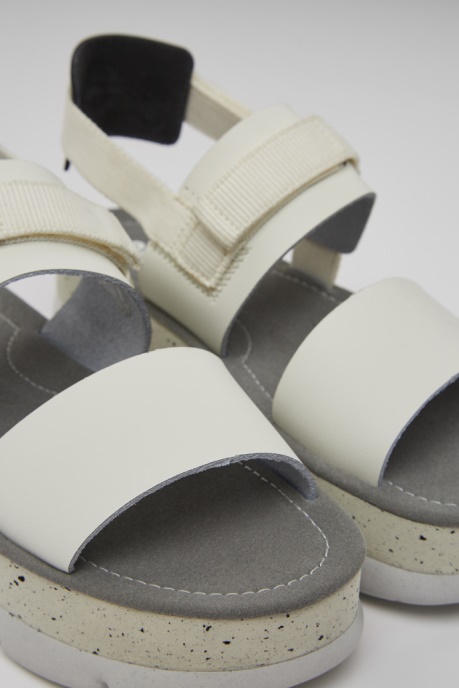 Oruga Up White And Black Leather Sandals For Women Exclusive Camper AU
