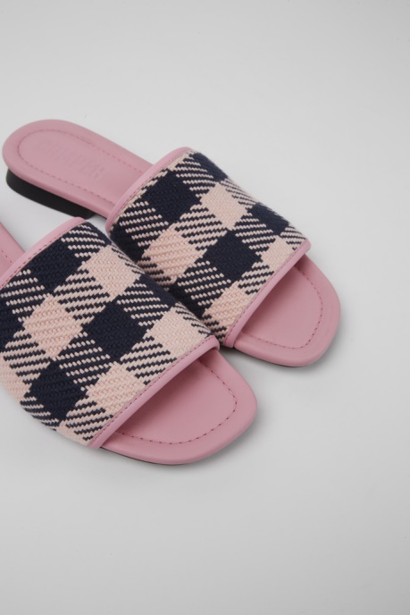Camper AU Casi Myra Pink And Black Recycled Cotton Sandals For Women New Arrivals