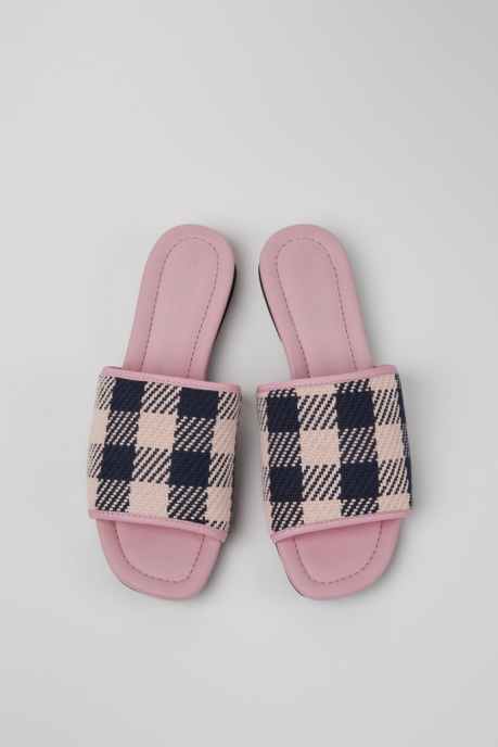 Camper AU Casi Myra Pink And Black Recycled Cotton Sandals For Women New Arrivals