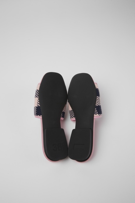 Camper AU Casi Myra Pink And Black Recycled Cotton Sandals For Women New Arrivals