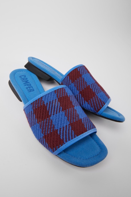 Camper AU Casi Myra Blue And Burgundy Sandals For Women New Arrivals