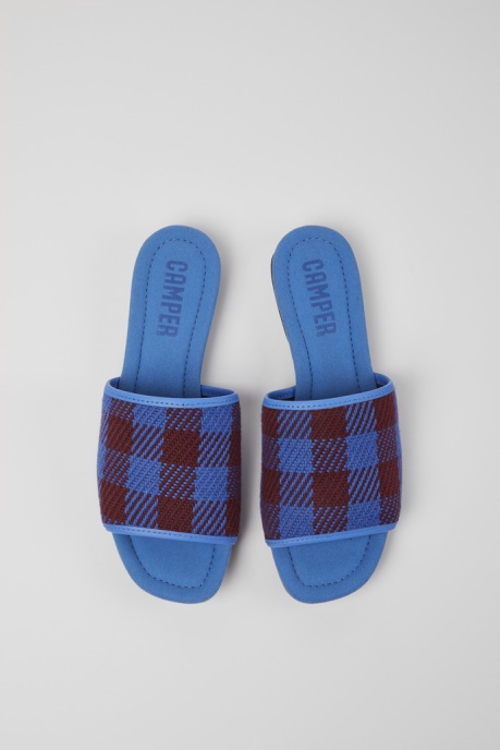 Camper AU Casi Myra Blue And Burgundy Sandals For Women New Arrivals