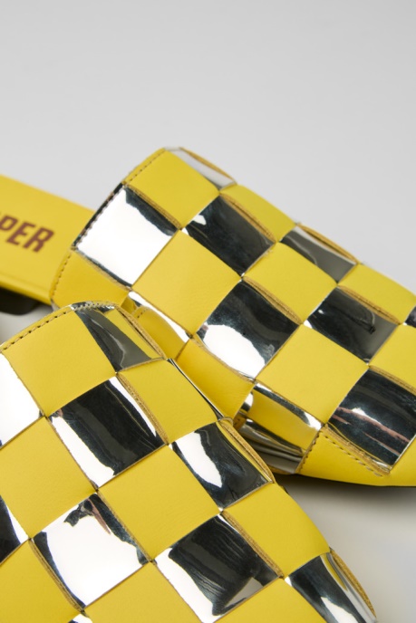 Camper AU Design Casi Myra Yellow And Silver Shoes For Women