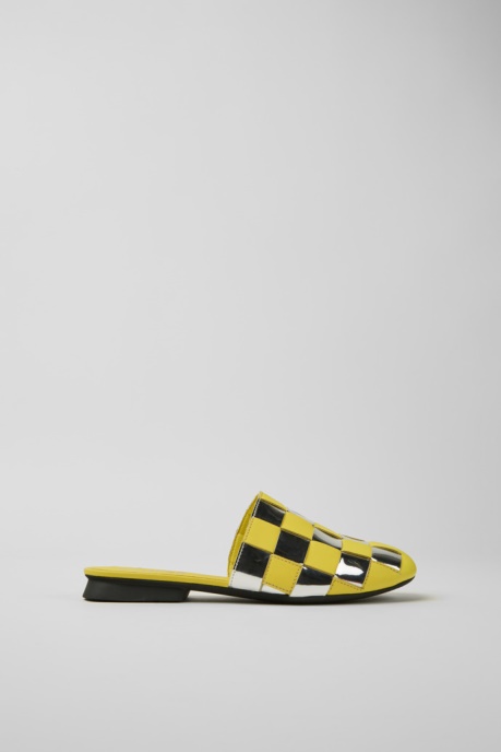 Camper AU Design Casi Myra Yellow And Silver Shoes For Women