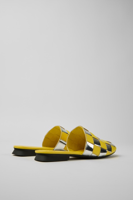 Camper AU Design Casi Myra Yellow And Silver Shoes For Women