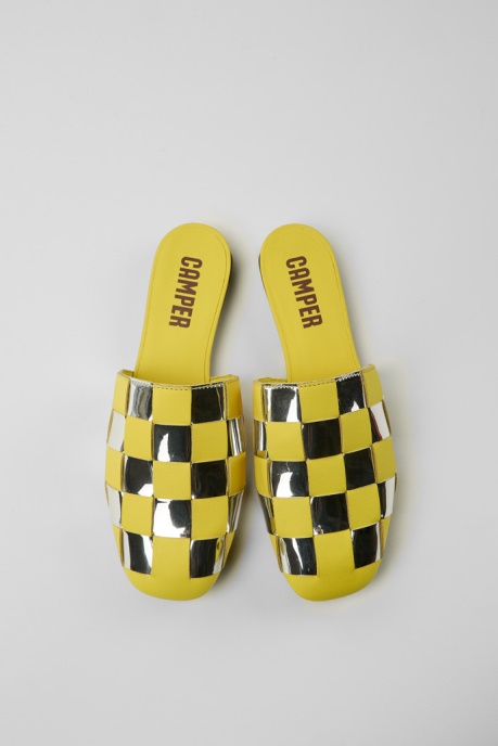 Camper AU Design Casi Myra Yellow And Silver Shoes For Women