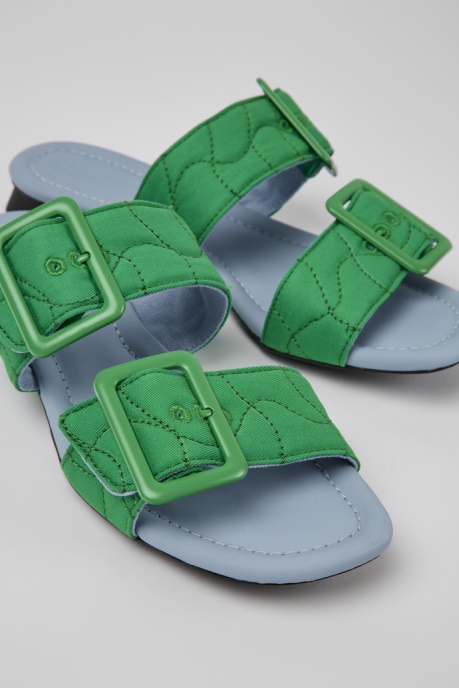Camper AU Design Casi Myra Green Recycled Pet Sandals For Women