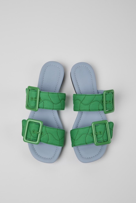 Camper AU Design Casi Myra Green Recycled Pet Sandals For Women