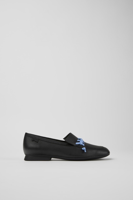 Camper AU Design Casi Myra Black And Blue Leather Loafers For Women