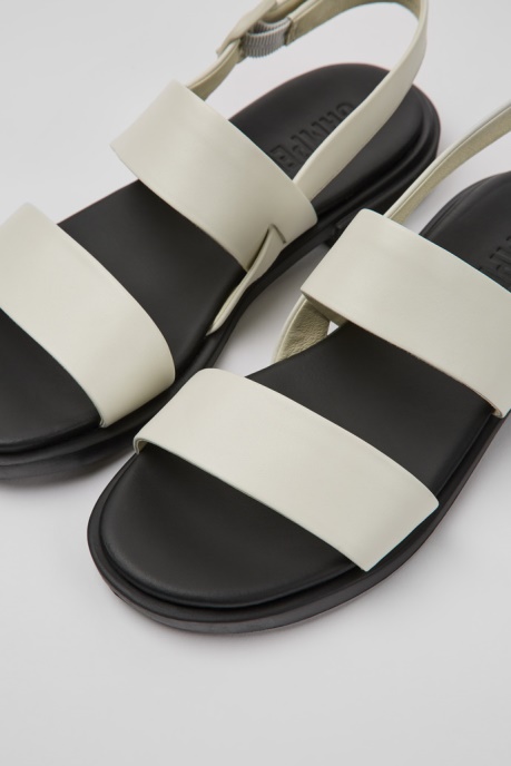 Camper AU Edy White Leather Sandals For Women New Arrivals