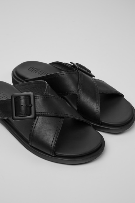 Edy Black Leather Sandals For Women Exclusive Camper AU