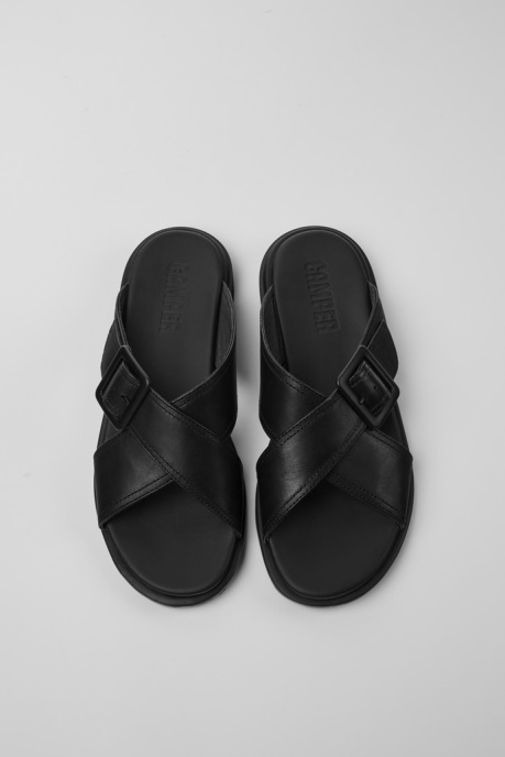 Edy Black Leather Sandals For Women Exclusive Camper AU
