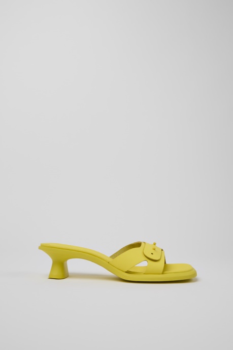 Camper AU Dina Yellow Leather Sandals For Women New Arrivals
