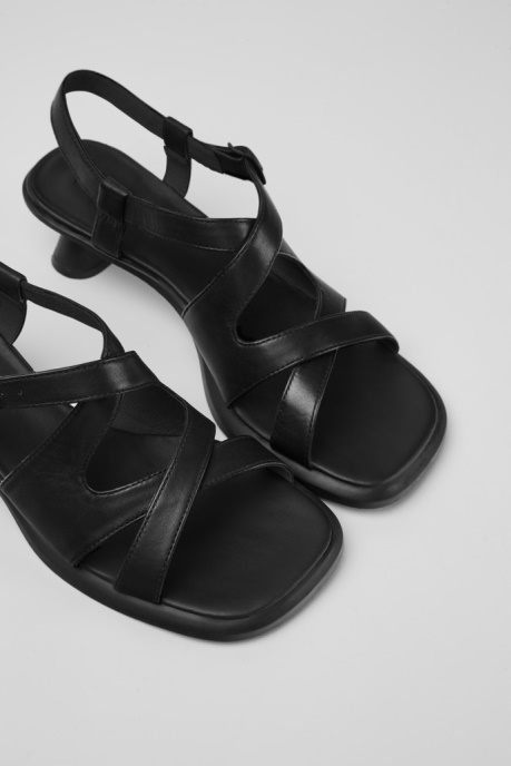 Design Dina Black Leather Sandals For Women Camper AU