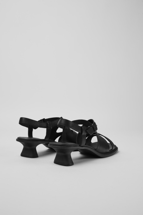 Design Dina Black Leather Sandals For Women Camper AU