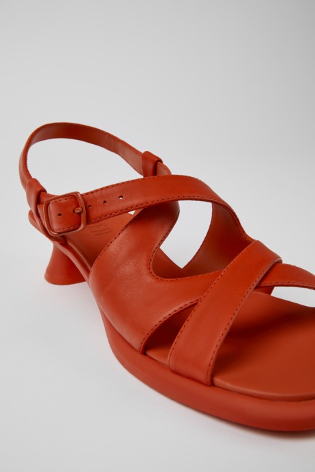 Camper AU Design Dina Red Leather Sandals For Women