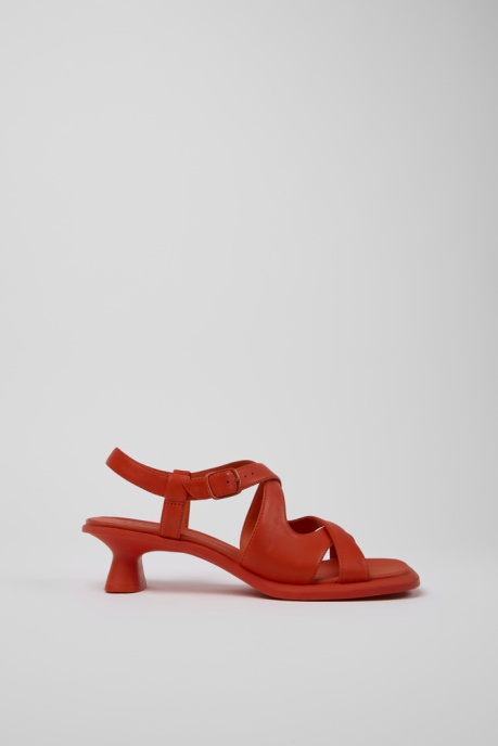 Camper AU Design Dina Red Leather Sandals For Women