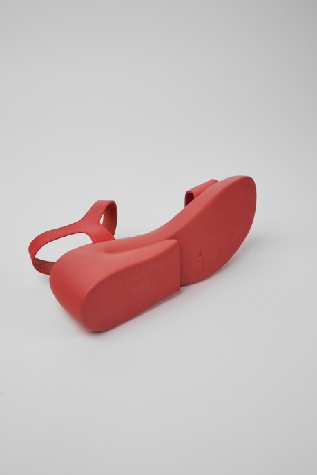 Camper AU Kaah Red Leather Sandals For Women New Arrivals