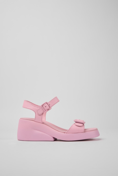 Camper AU Design Kaah Pink Leather Sandals For Women