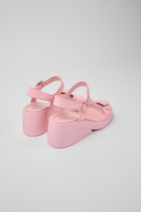 Camper AU Design Kaah Pink Leather Sandals For Women