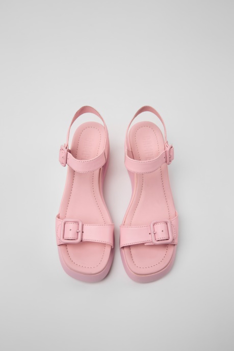 Camper AU Design Kaah Pink Leather Sandals For Women