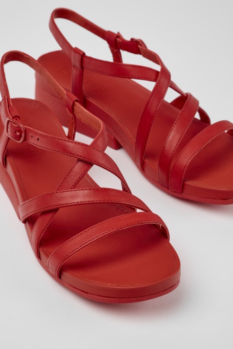 Minikaah Red Leather Sandals For Women Exclusive Camper AU