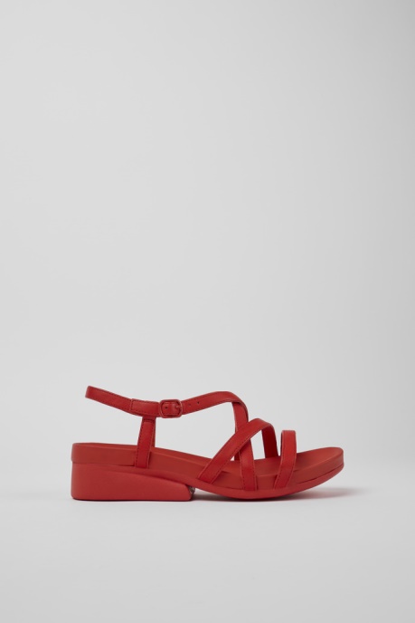 Minikaah Red Leather Sandals For Women Exclusive Camper AU