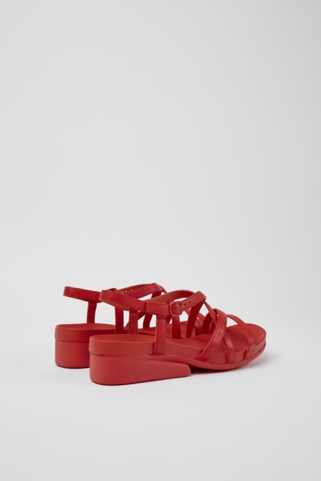 Minikaah Red Leather Sandals For Women Exclusive Camper AU