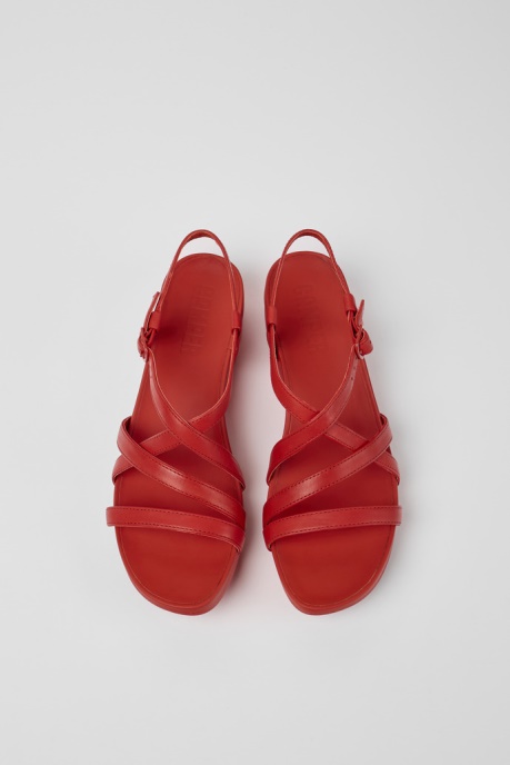 Minikaah Red Leather Sandals For Women Exclusive Camper AU
