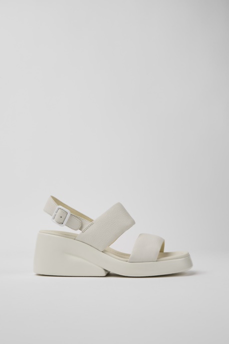 Kaah White Leather Sandals For Women Exclusive Camper AU