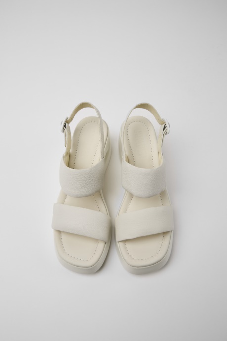 Kaah White Leather Sandals For Women Exclusive Camper AU