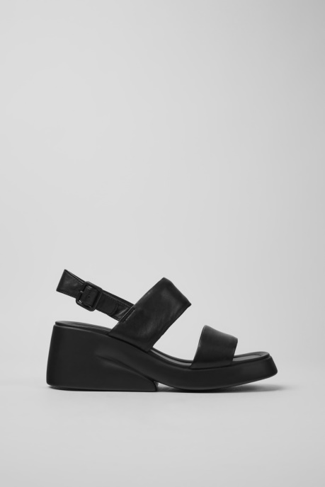 Kaah Black Leather Sandals For Women Camper AU New Arrivals