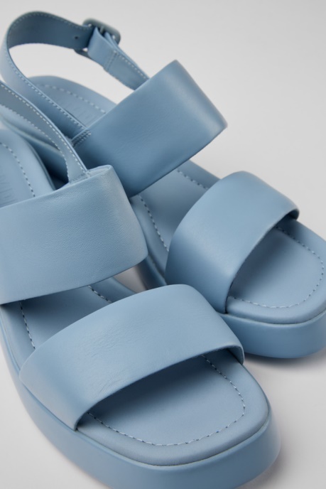 Camper AU Kaah Blue Leather Sandals For Women New Arrivals