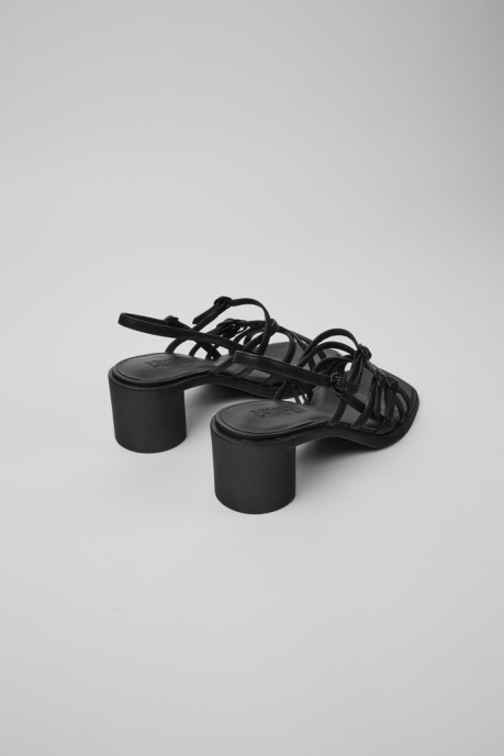 Meda Black Leather Sandals For Women Camper AU New Arrivals
