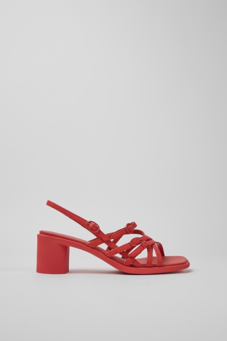 Design Meda Red Leather Sandals For Women Camper AU