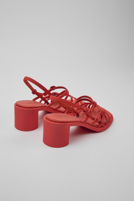 Design Meda Red Leather Sandals For Women Camper AU