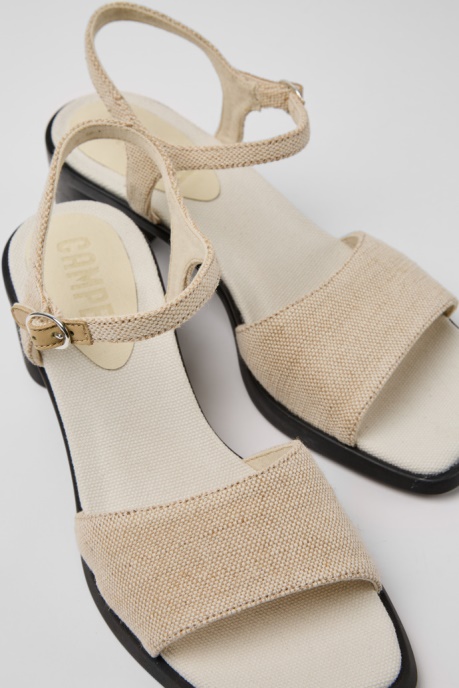 Meda Beige Recycled Hemp And Cotton Sandals For Women Exclusive Camper AU