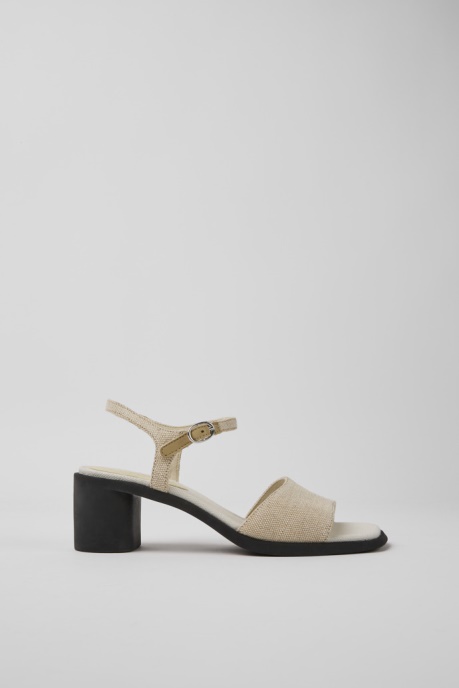 Meda Beige Recycled Hemp And Cotton Sandals For Women Exclusive Camper AU