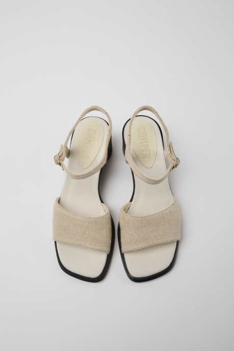 Meda Beige Recycled Hemp And Cotton Sandals For Women Exclusive Camper AU