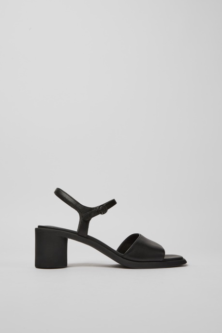 Camper AU Design Meda Black Leather Sandals For Women