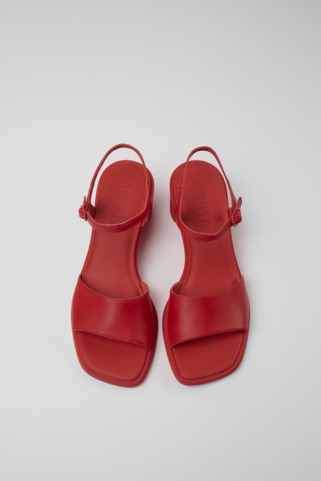 Meda Red Leather Sandals For Women Camper AU New Arrivals