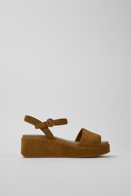 Camper AU Misia Brown Nubuck Sandals For Women New Arrivals