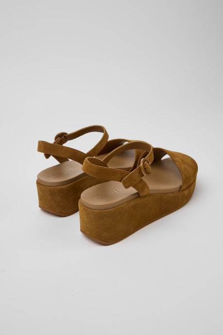 Camper AU Misia Brown Nubuck Sandals For Women New Arrivals