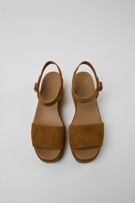 Camper AU Misia Brown Nubuck Sandals For Women New Arrivals