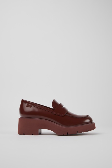 Exclusive Camper AU Milah Burgundy Leather Loafers For Women