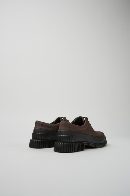 Pix Brown And Black Leather Lace-Up Shoes For Women Camper AU New Arrivals