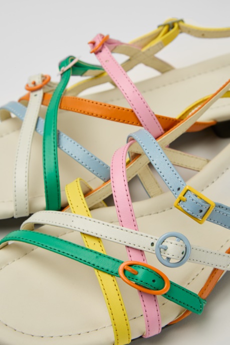 Twins Multicolored Leather Sandals For Women Exclusive Camper AU