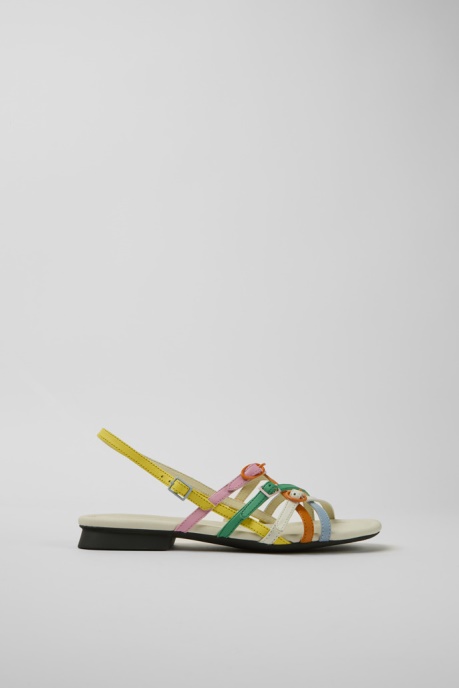 Twins Multicolored Leather Sandals For Women Exclusive Camper AU