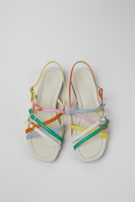Twins Multicolored Leather Sandals For Women Exclusive Camper AU