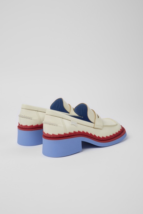 Taylor White And Red Leather Loafers For Women Camper AU New Arrivals